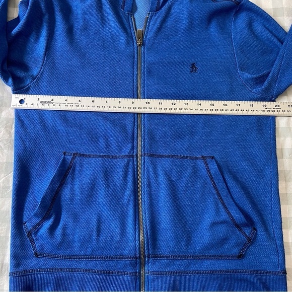 Original Penguin wear zip up jacket blue men fleece sports casual sweater Small - Picture 5 of 11